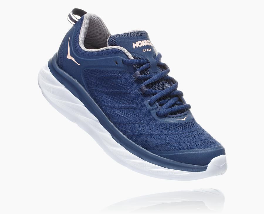 Tenis Hoka One One Mujer Azules/Blancos - Akasa - KRZV35724